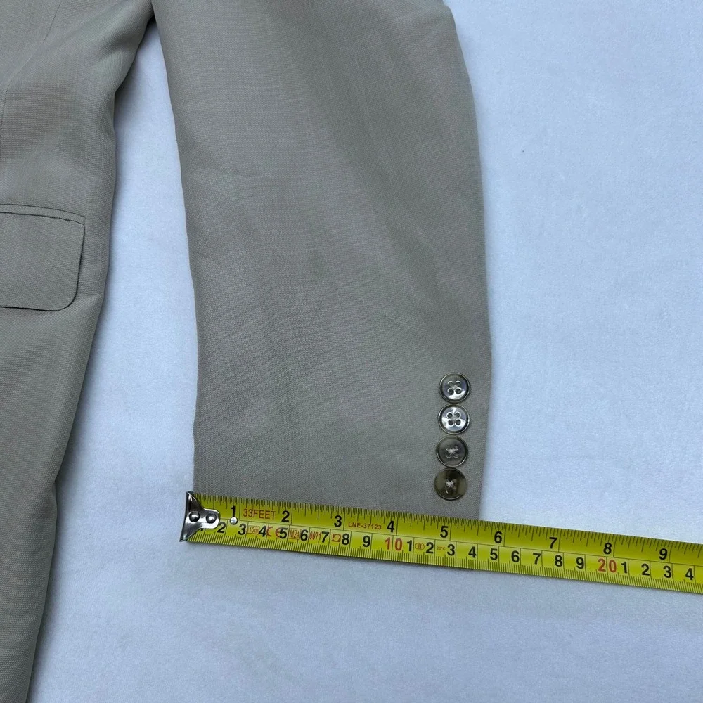 Savile Row Company London Men 36R Blazer Tan Beige 2 Button Suit Jacket Coat